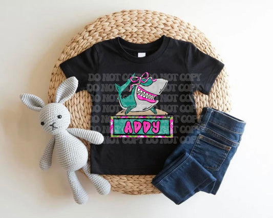Shark With Bow Girl Custom Tee