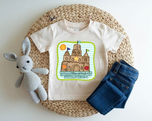 Sand Castle Bible Verse Custom Boy Tee