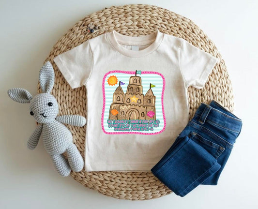 Sand Castle Bible Verse Girl Custom Tee