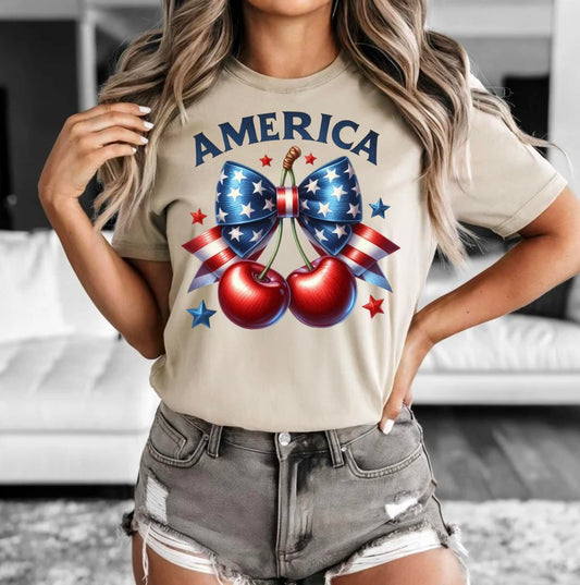 America Cherry Bow Tee
